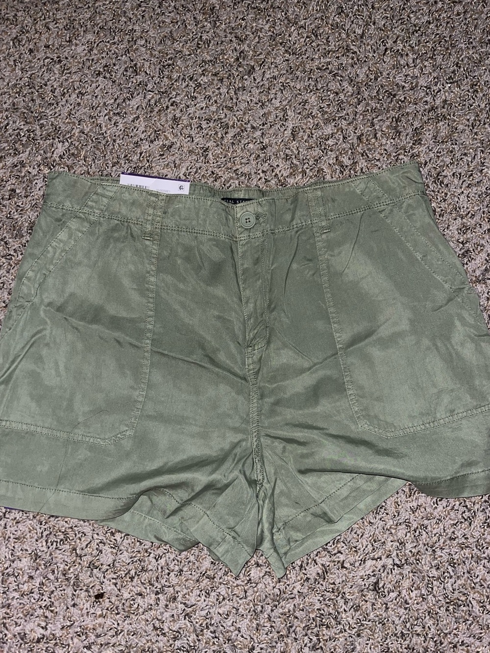 Sanctuary High Waist Olive Green Shorts - Picture 1 of 3